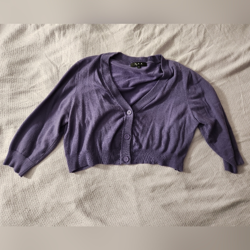 Purple cropped cardigan